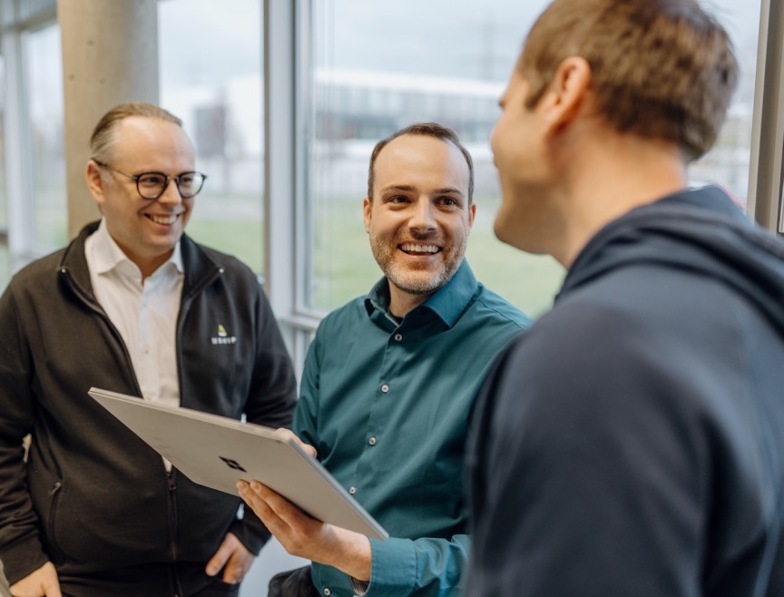 Foto mit Matthias Wolf, Falko Ebe und Dominik Geibel